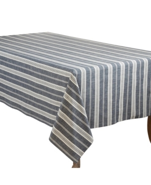 Shop Saro Lifestyle Striped Tablecloth In Navy