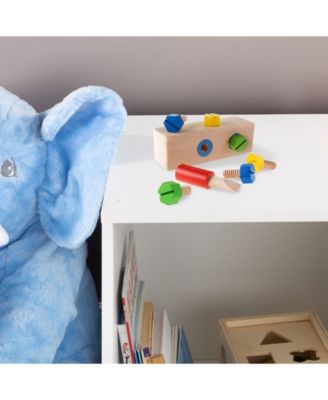 Hey Play Screw Block Toy - Kids Wooden Manipulative With Screws And Screwdriver - Fun Fine Motor Development Activity For Boys And Girls