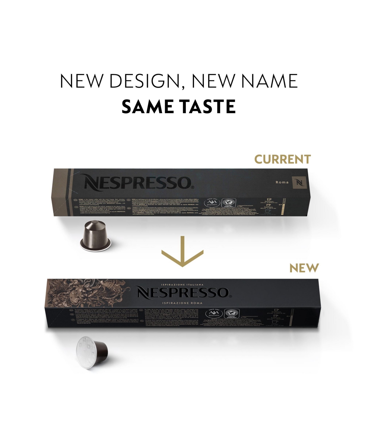 Nespresso Capsules OriginalLine, Roma, Medium Roast Espresso Coffee, 50-Count Espresso Pods
