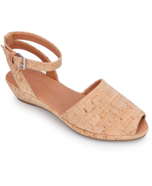 image of Gentle Souls by Kenneth Cole Women-s Lily Ankle-Wrap Wedge Sandals Women-s Shoes