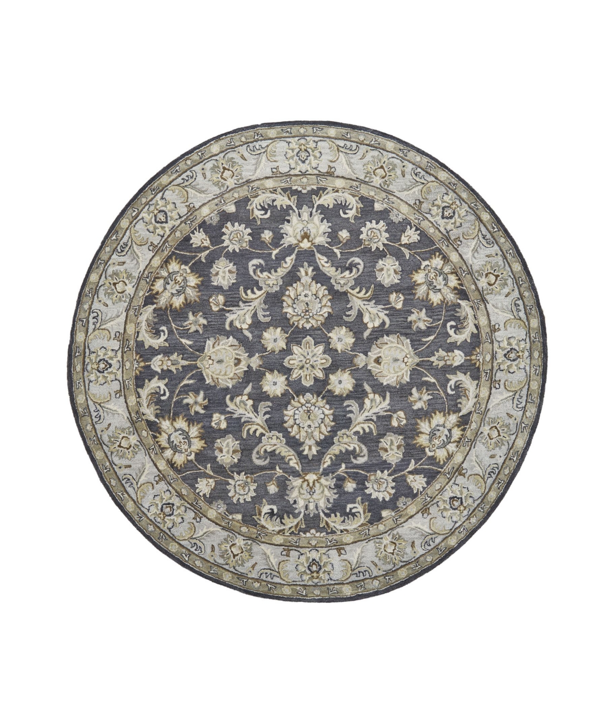 Feizy Zoie R8397 Charcoal 8' x 8' Round Rug - Charcoal