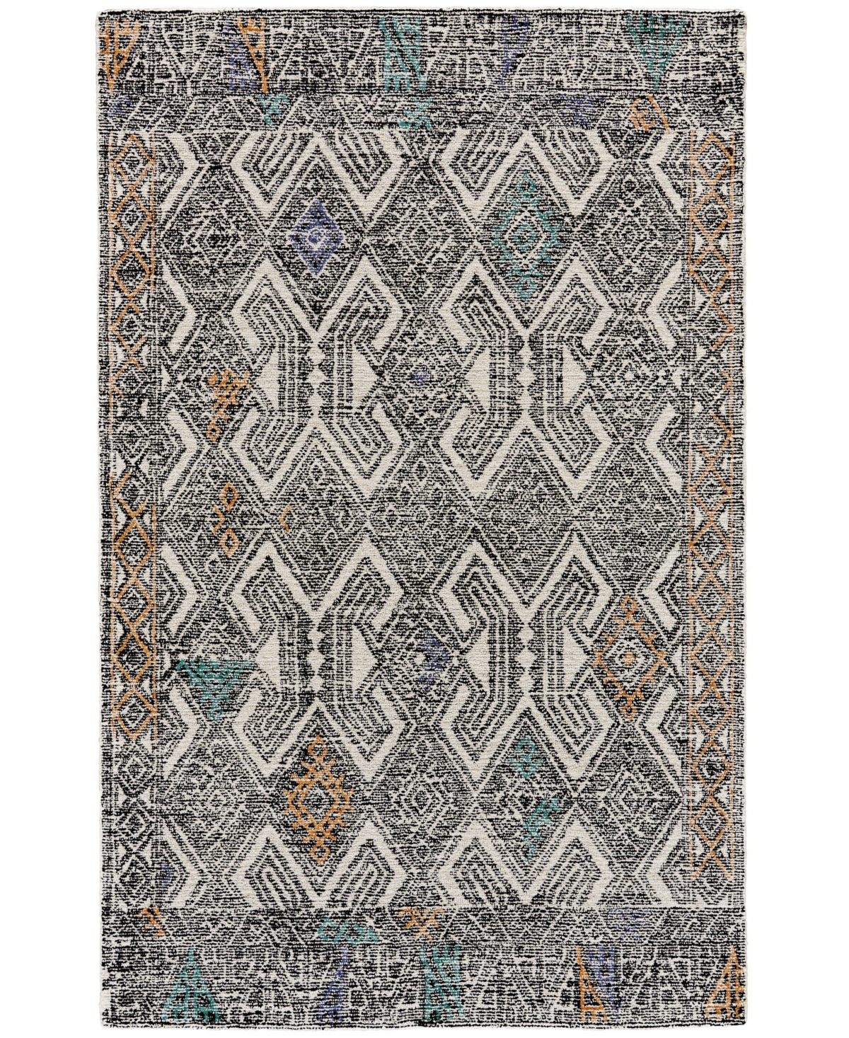 Simply Woven Arazad R8479 Black 5' X 8' Area Rug In Black,tang