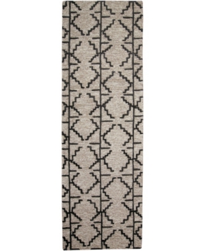 Simply Woven Enzo R8732 Charcoal 2'6" X 8' Runner Rug