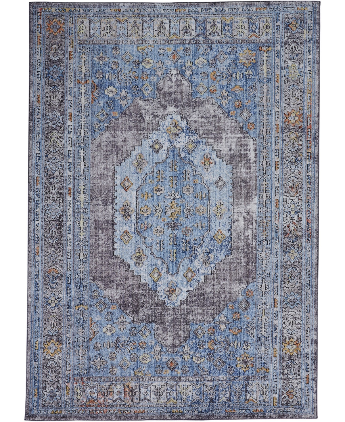 Feizy Eloise R3912 Blue 6'7in x 9'6in Area Rug - Blue