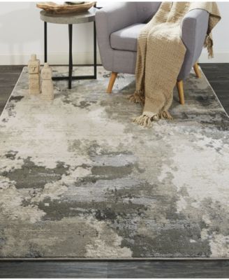 Prasad R3970 Gray 1'8" x 2'10" Area Rug