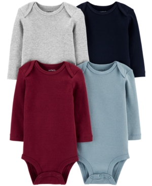 Carter's Baby Boys or Girls 4-Pk Multi-Color Long-Sleeve Cotton Bodysuits
