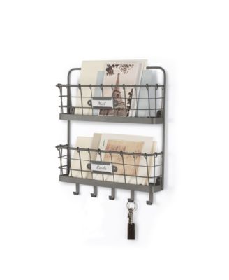 Vintage-like Living Wall Mount 2-Tier Letter Holder Key Rack
