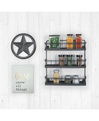 Vintage-like Living Wall Mount 3-Tier Spice Rack