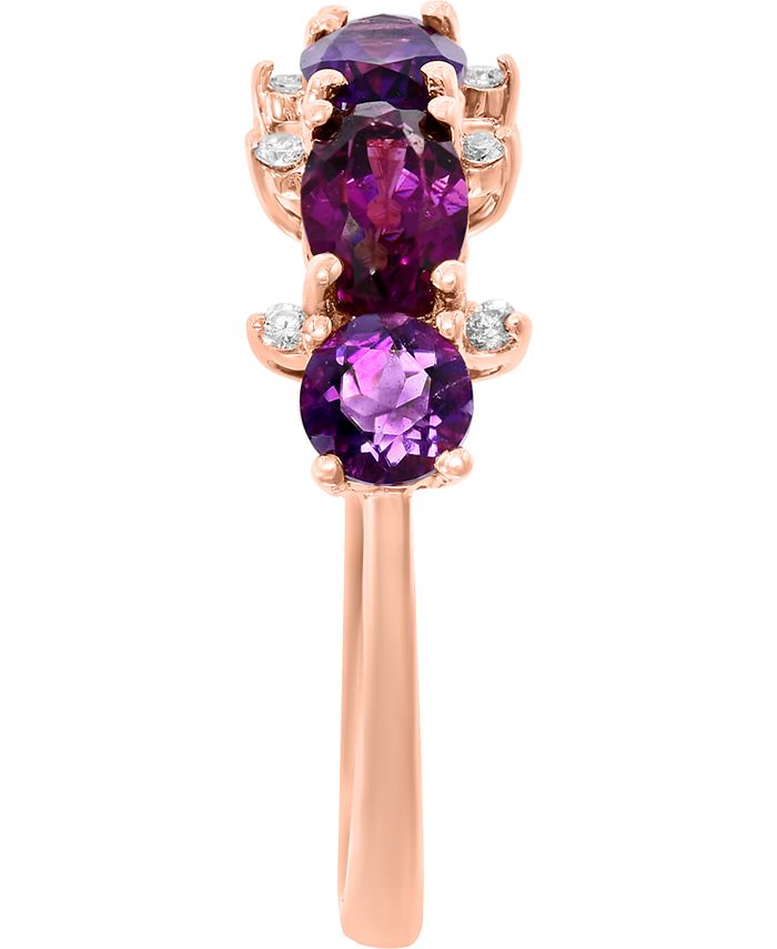 LALI Jewels - Multi-Gemstone (2 ct. t.w.) & Diamond (1/20 ct. t.w.) Ring in 14k Rose Gold
