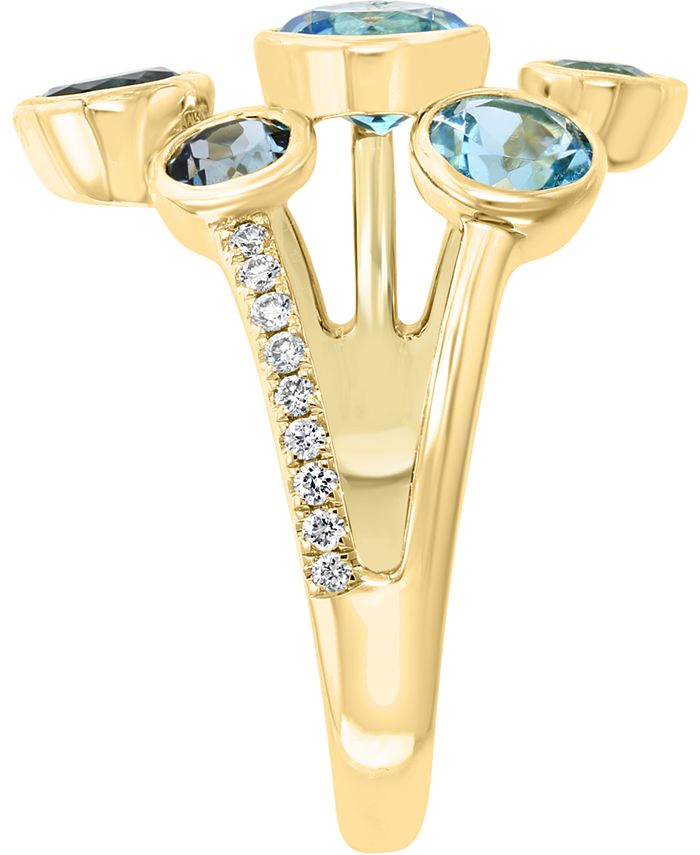 LALI Jewels - Multi-Gemstone (2 ct. t.w.) & Diamond (1/10 ct. t.w.) Ring in 14k Gold