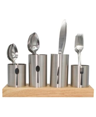 Stainless Steel Flatware Organizer Caddy with Base
