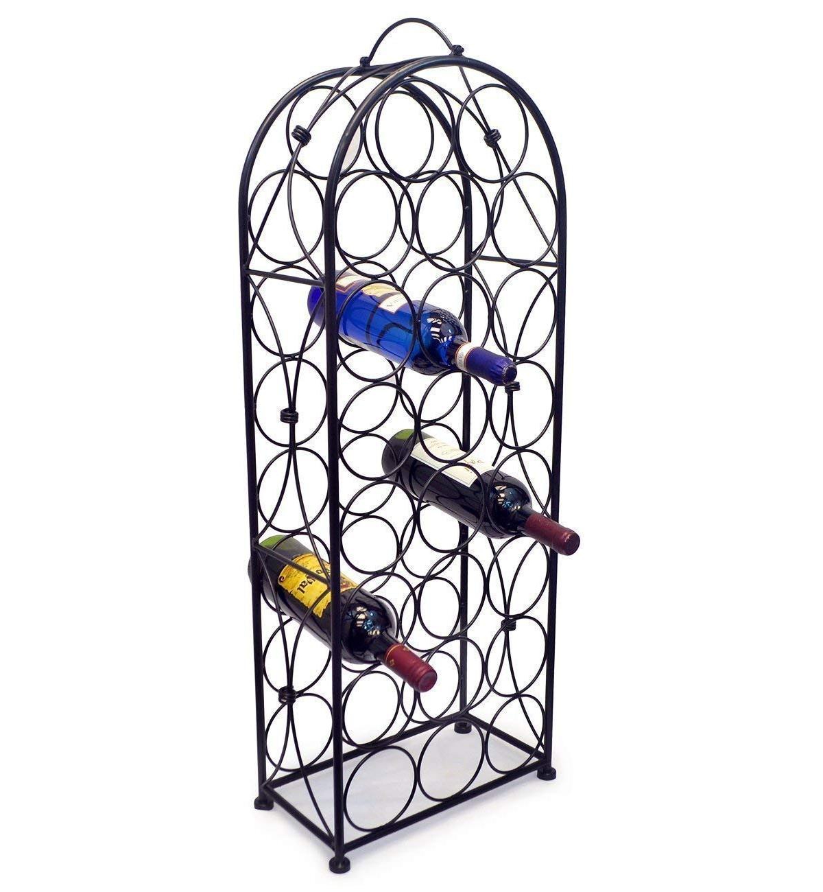Sorbus 23-Bottle Bordeaux Chateau Wine Rack - Elegant Storage, Timeless Style, Optimal Freshness for Your Wine Collection - Black