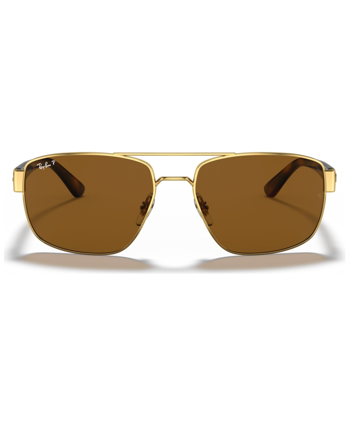 Ray Ban Polarized Sunglasses, Rb366360-p In Shiny Gold,polar Brown
