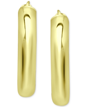 image of Giani Bernini Small Polished Hoop Earrings in 18K Gold-Plated Sterling Silver, 1