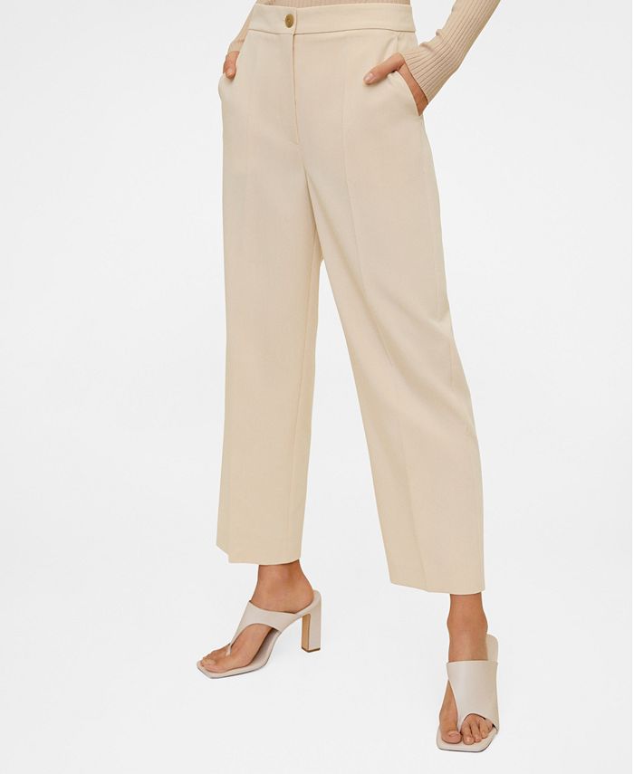 MANGO Suit Cropped Trousers - Macy's