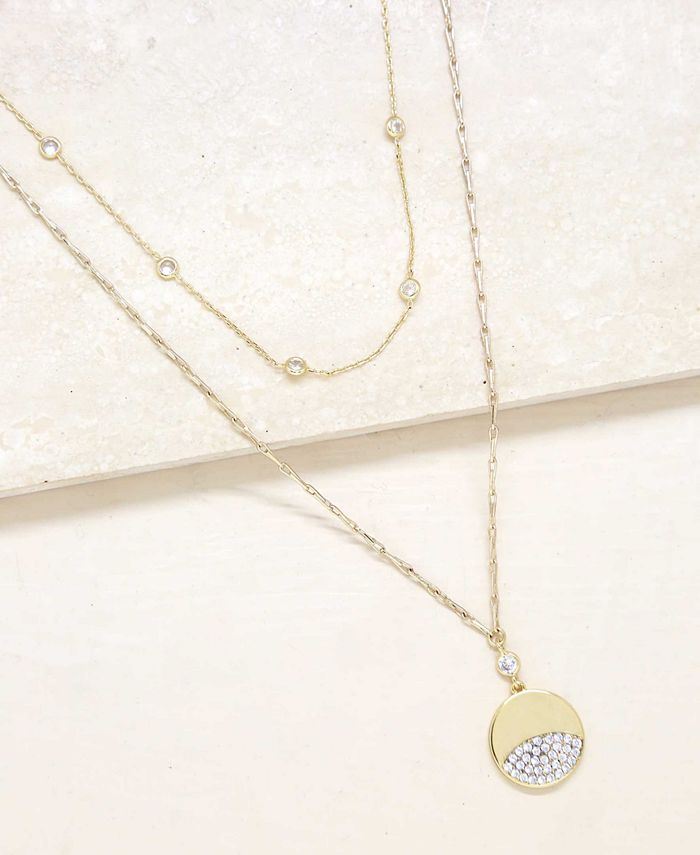 ETTIKA Crystal Dipped Layered Pendant Necklace Set - Macy's
