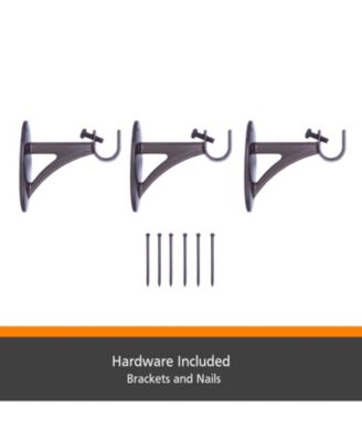 Fast Fit Easy Install Carey 5/8" Decorative Window Curtain Rod