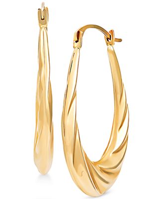 oval hoop earrings 14k gold