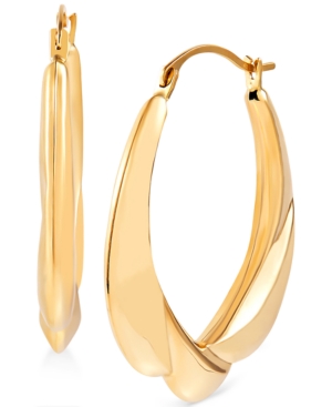image of Small Sculptural Draped Hoop Earrings in 14k Gold