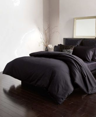 Donna Karan Collection Silk Indulgence Duvet Set Bedding In Black