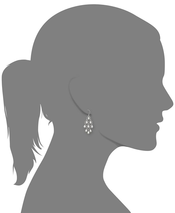 Macy's Cultured Freshwater Pearl Chandelier Earrings in Sterling Silver ...