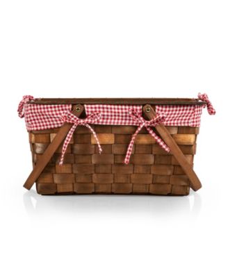 Kansas Handwoven Wood Picnic Basket