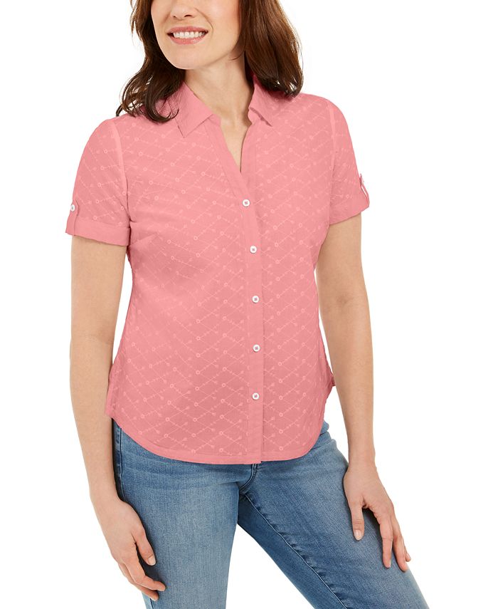 Karen scott outlet embroidered tops