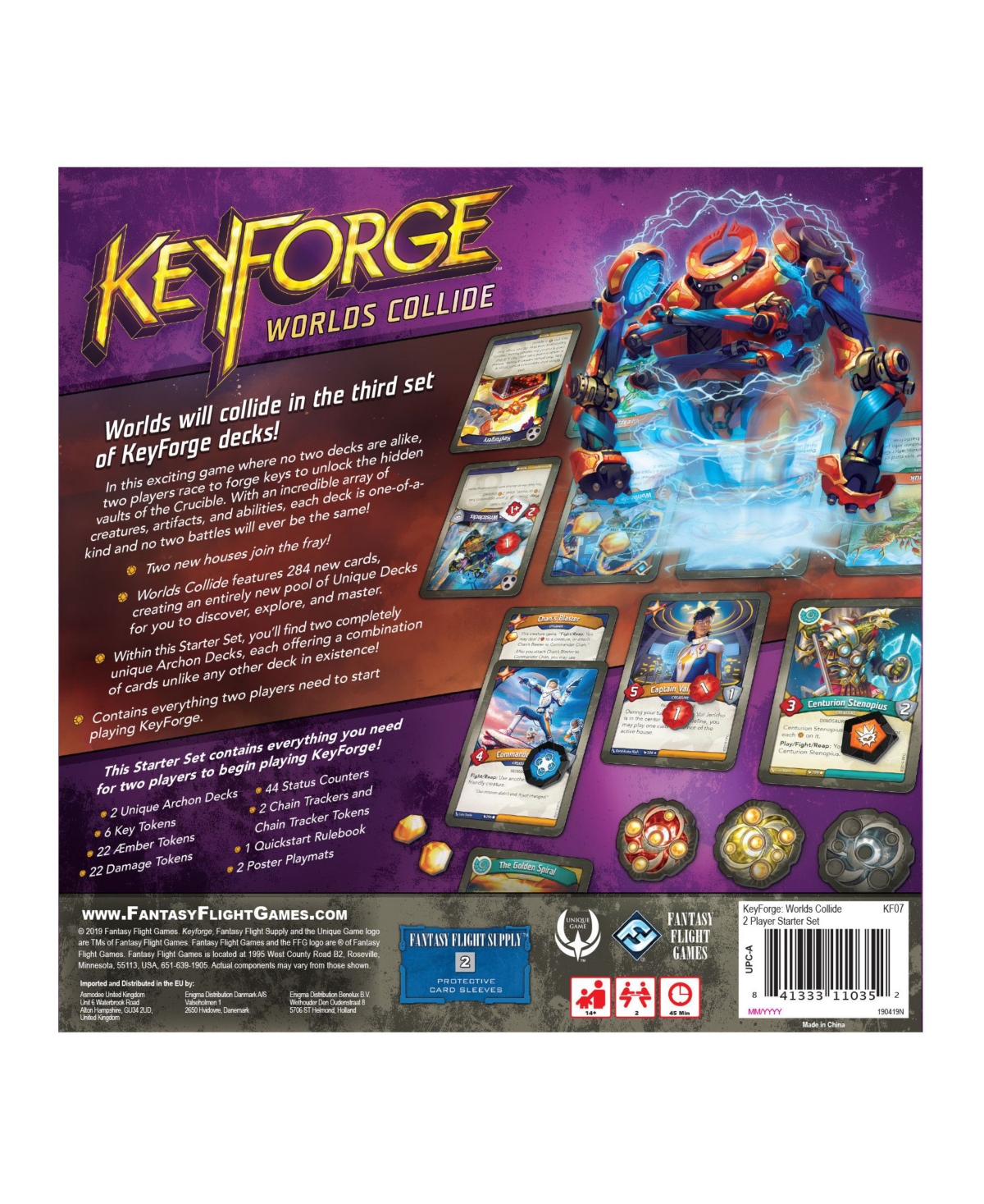Asmodee Editions KeyForge- Worlds Collide Unique Deck Game Two-Player Starter Set
