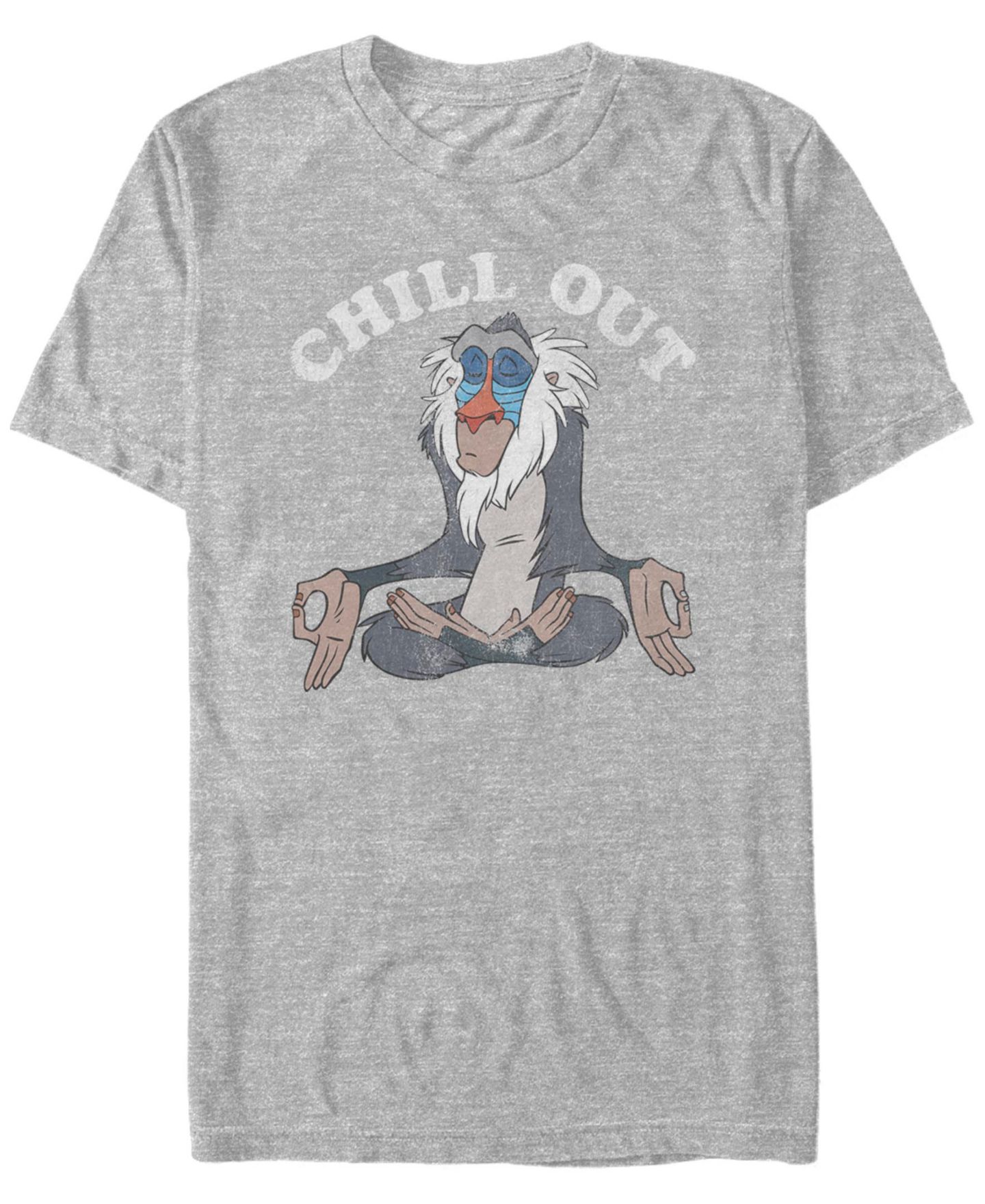 Мужская футболка Fifth Sun Disney Lion King Rafiki Chill Out Meditation Short Sleeve, цвет: Меланжевый серый — фото 1