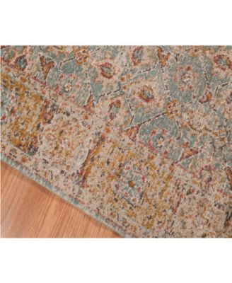 Eternal ETE-27 Teal/ Gold 7'6" x 9'6" Area Rug