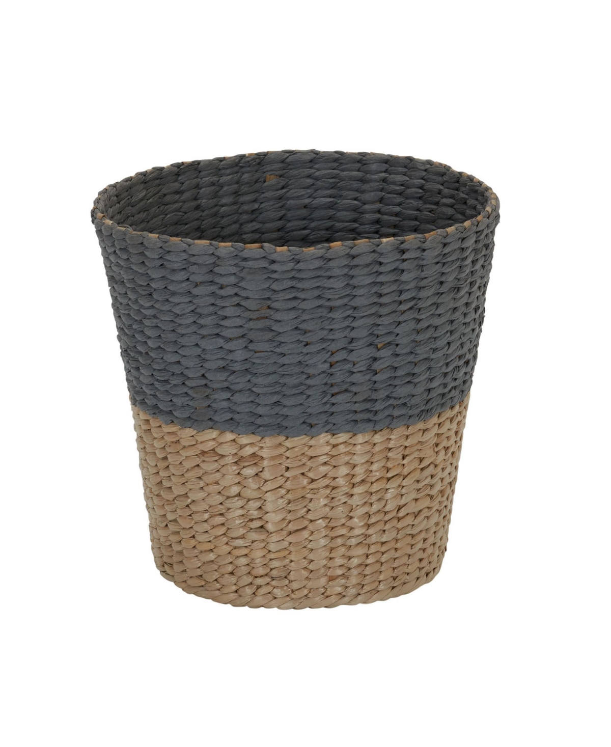 Cattail and Paper Waste Basket - Cream and Gray