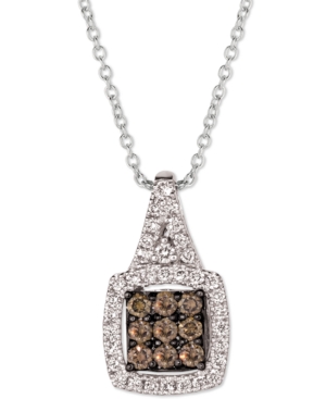 image of Le Vian Chocolate Diamond (1/3 ct. t.w.) & Nude Diamond (1/3 ct t.w.) Square Cluster 18