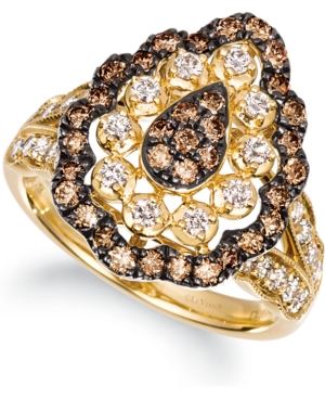 image of Le Vian Chocolate Diamond (1/2 ct. t.w.) & Nude Diamond (1/2 ct. t.w.) Ring in 14k Gold