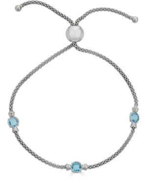 Amethyst Popcorn Link Bolo Bracelet (5/8 ct tw) in Sterling Silver or 14K Gold Over Silver (also in Blue Topaz and Citrine)