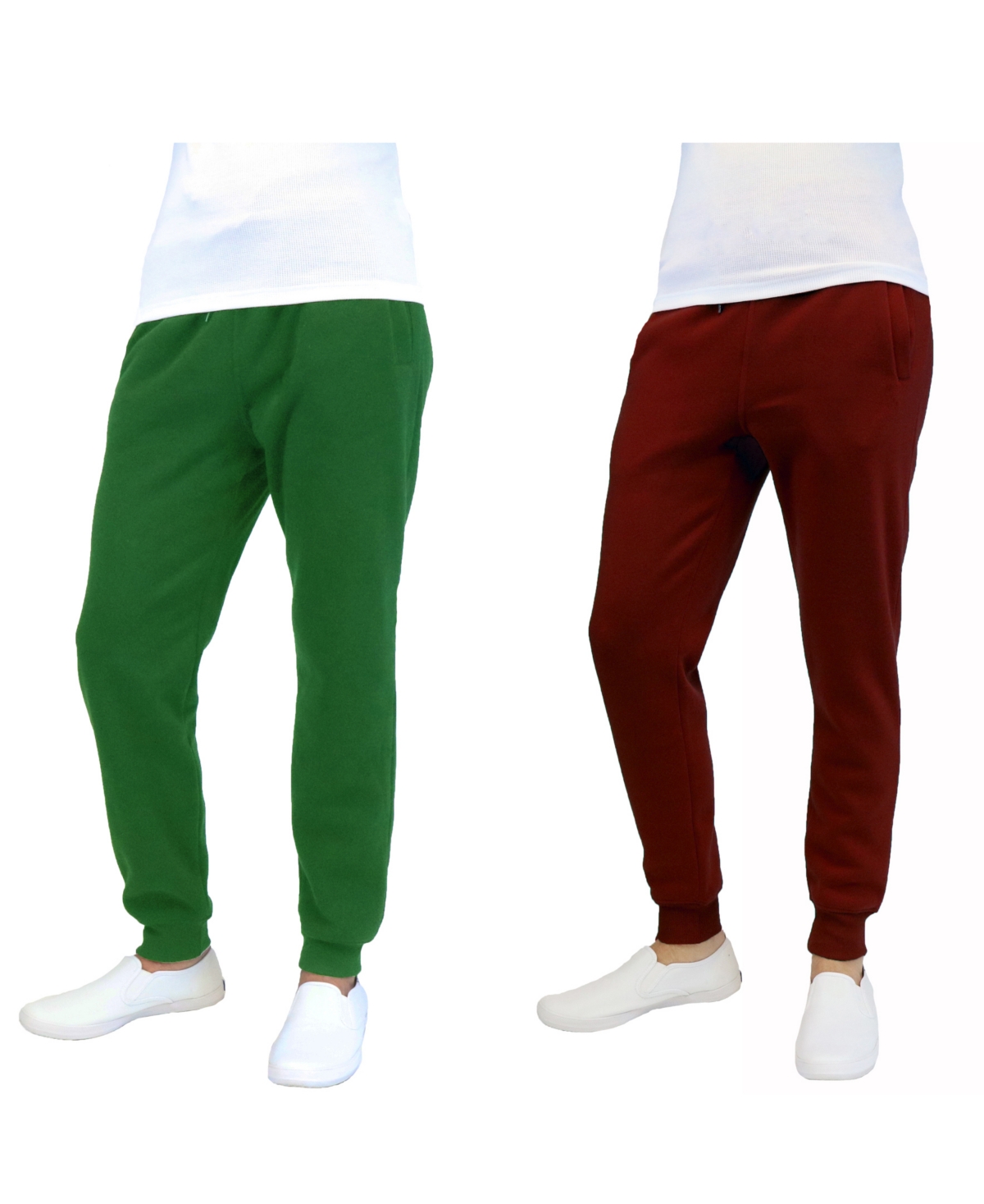 Men's 2-Packs Slim-Fit Fleece Jogger Sweatpants - Olive x