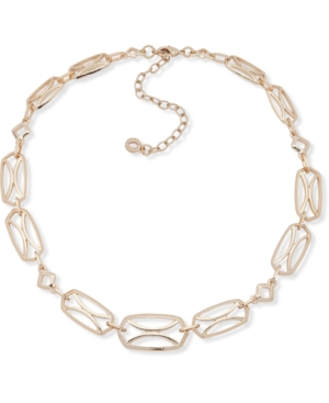 image of Anne Klein Gold-Tone Openwork Collar Necklace, 16