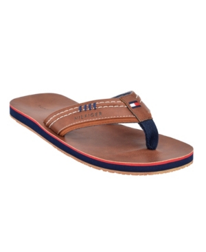 Shop Tommy Hilfiger Men's Destino Flip Flop Sandals In Brown