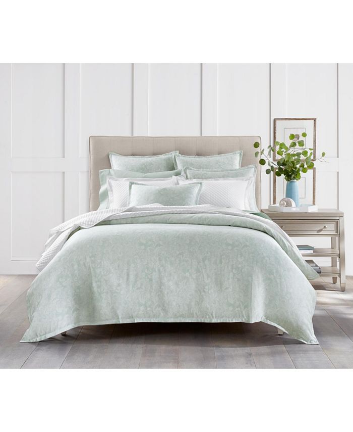 Charter Club - Sleep Luxe Cotton 800-Thread Count Aloe Scroll Comforter Collection, Created for Macy's