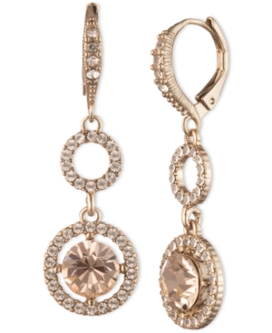 image of Givenchy Gold-Tone Crystal Double Drop Earrings