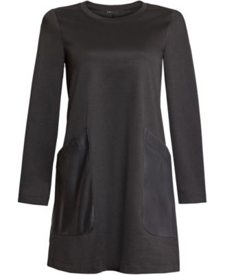 BCBGMAXAZRIA Faux Leather Pocket Dress Macy s