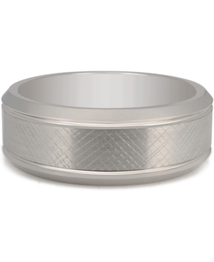 image of Men-s Textured Bevel Edge Band in Tantalum
