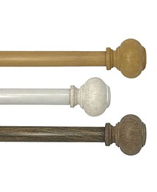 Rhinebeck Rustic Faux Wood Adjustable Curtain Rod Collection