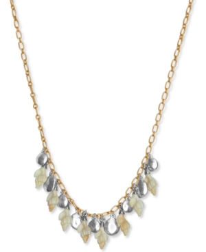 image of Lucky Brand Two-Tone Disc & Seashell Collar Necklace, 18