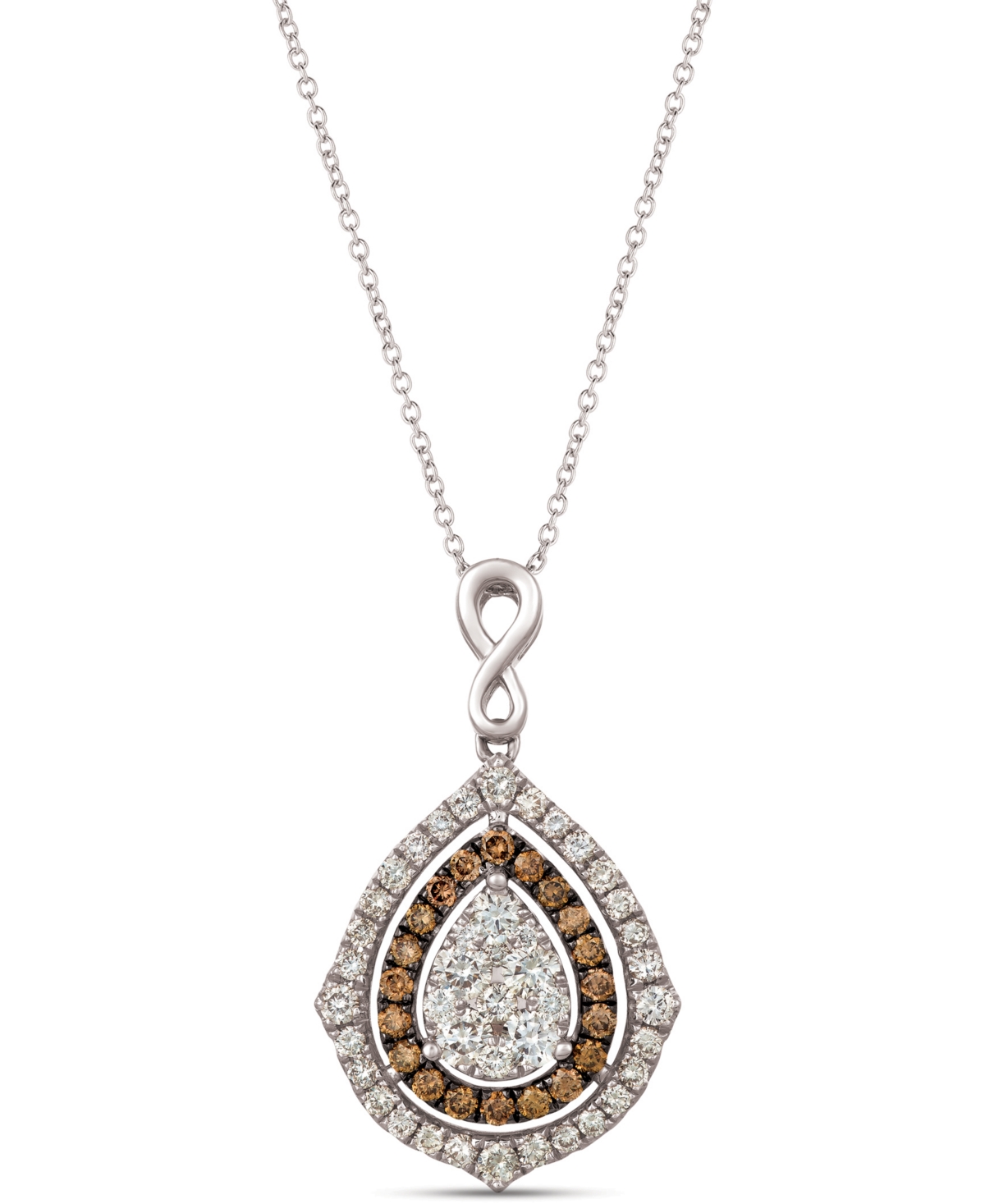Nude Diamonds & Chocolate Diamonds Fancy 18" Pendant Necklace (1-5/8 ct. t.w.) in 14k Rose, Yellow or White Gold - Yellow Gold