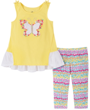 Kids Headquarters Baby Girls 2-Pc Butterfly Tunic & Printed Leggings Set