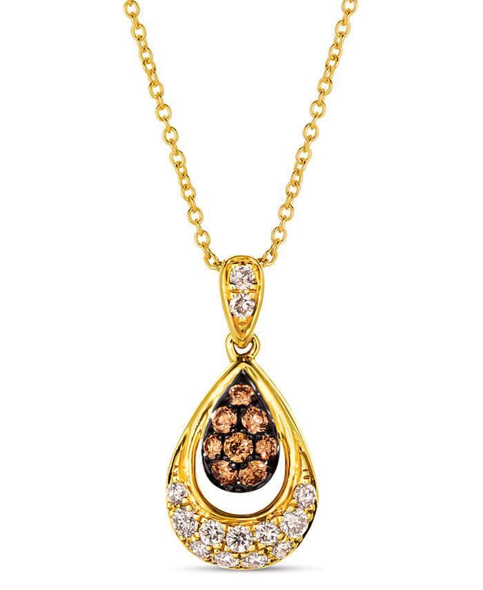 Le Vian - 2-Pc. Set Chocolate Diamond (3/8 ct. t.w.) & Nude Diamond (5/8 ct. t.w.) Pendant Necklace & Matching Drop Earrings in 14k Gold