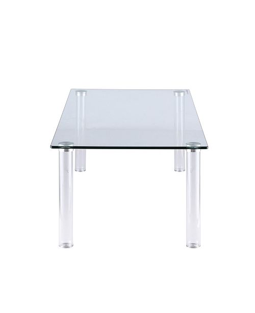 Chintaly All Glass Cocktail Table With Tube Legs Reviews Furniture Macy S