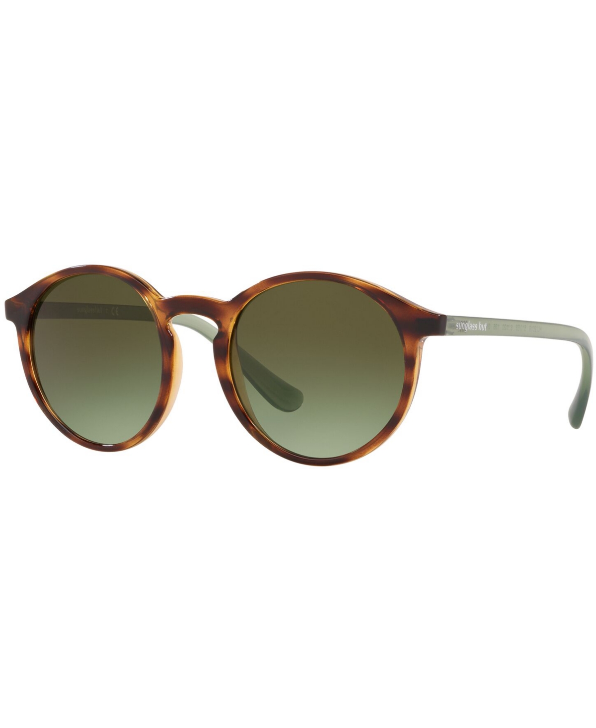 Sunglasses, 0HU2019 - SHINY STRIPTED HAVANA/GRADIENT GREEN