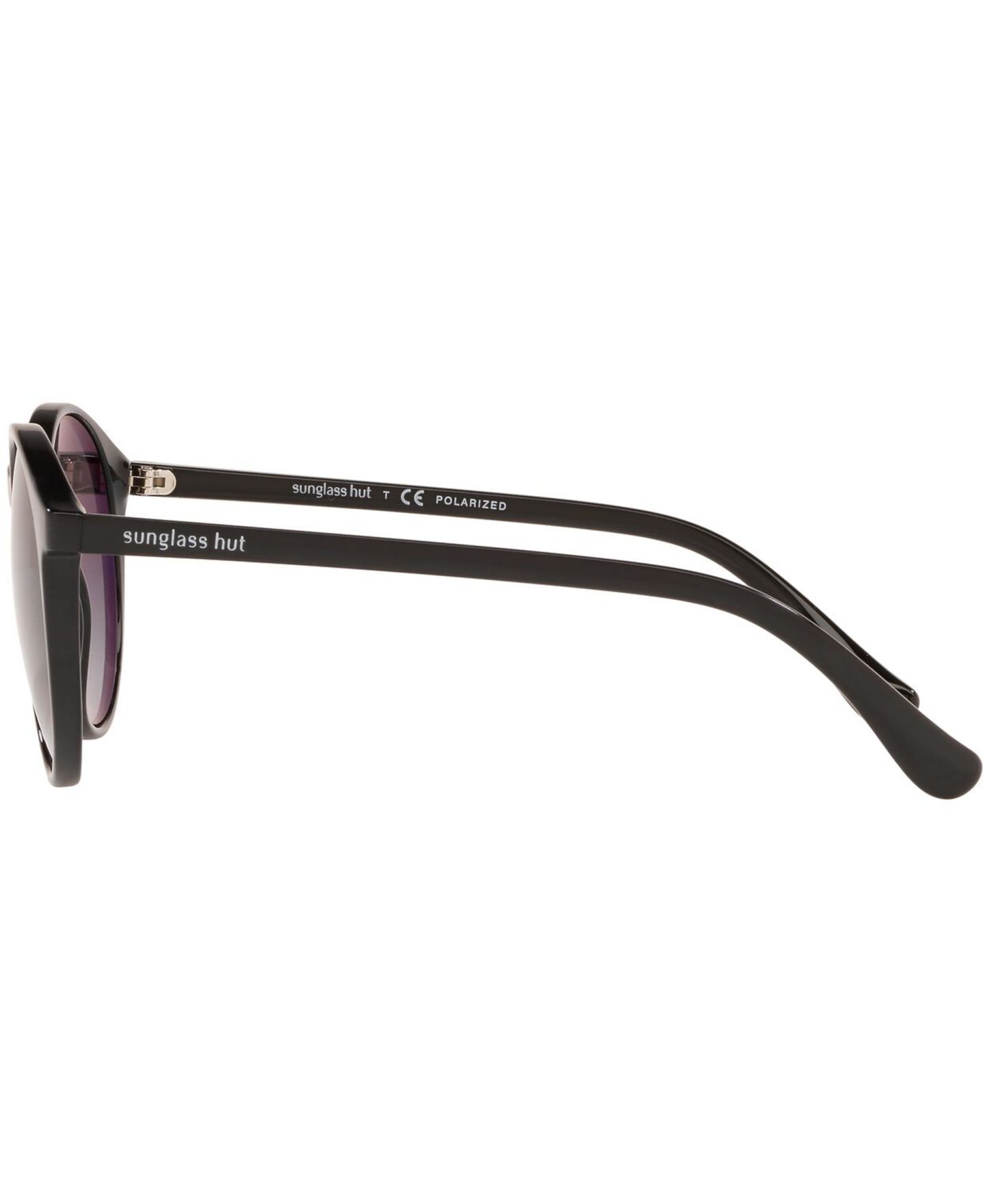 Женские поляризационные солнцезащитные очки Sunglass Hut Collection 0HU2019, цвет: Блестящий чёрный / Градиентный серый — фото 6