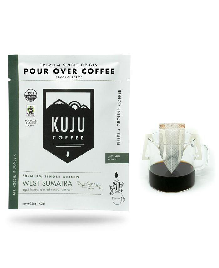 Kuju Coffee West Sumatra Premium SingleServe Pour Over Coffee, 10 Pack